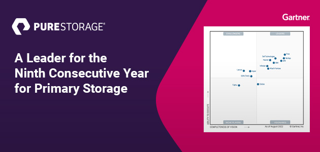 Pure Storage Named a Leader in the 2022 Gartner® Magic Quadrant™ for Primary Storage